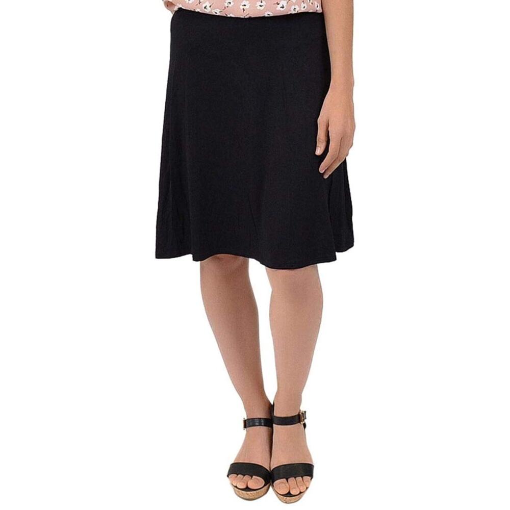 Stretch is Comfort Girl's A-Line Knee Length Flowy Skirt Black Black Size 3XL